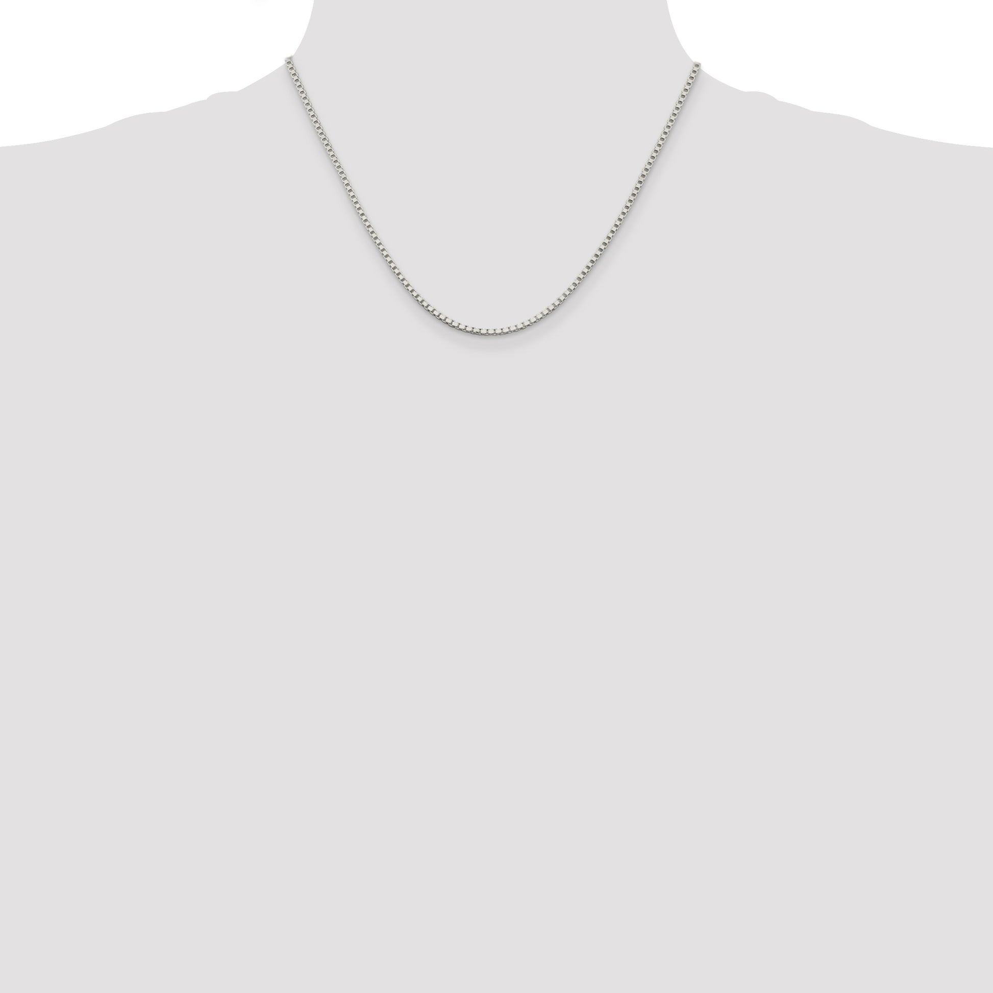 Sterling Silver 2mm Box Chain w/2in ext.