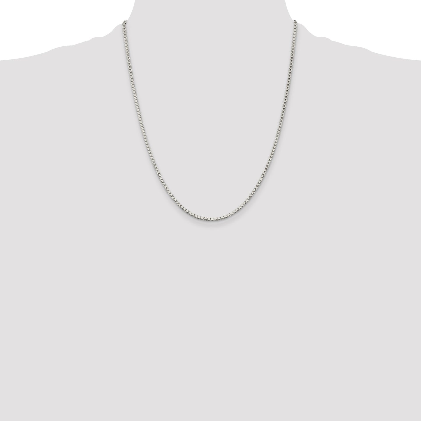 Sterling Silver 2mm Box Chain w/4in ext.