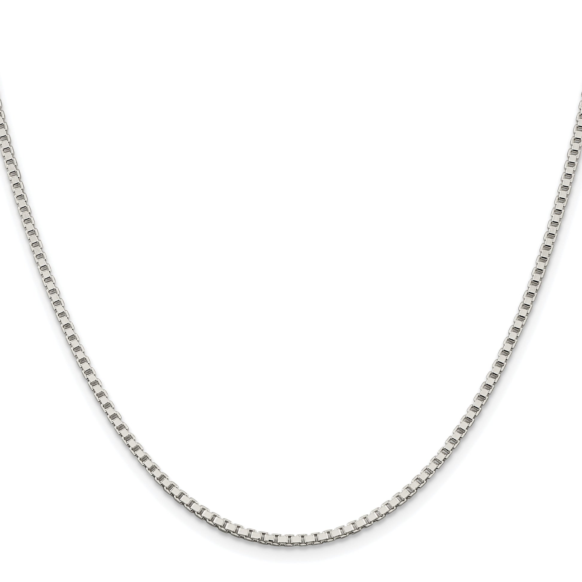 Sterling Silver Rhodium-plated 2mm Box Chain