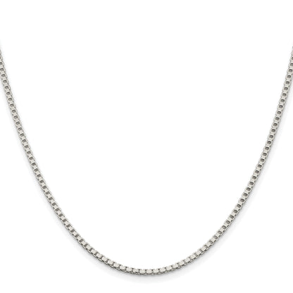 Sterling Silver Rhodium-plated 2mm Box Chain
