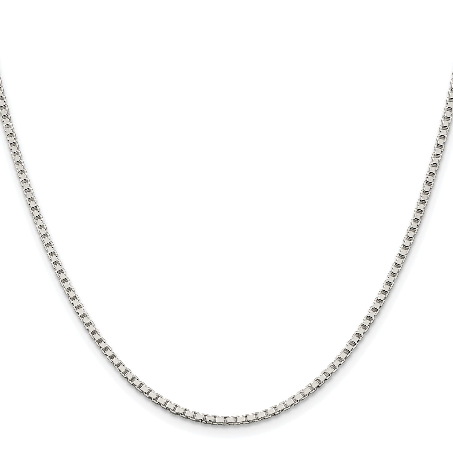 Sterling Silver Rhodium-plated 2mm Box Chain