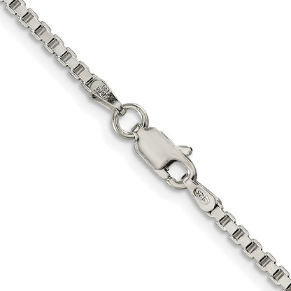 Sterling Silver Rhodium-plated 2mm Box Chain