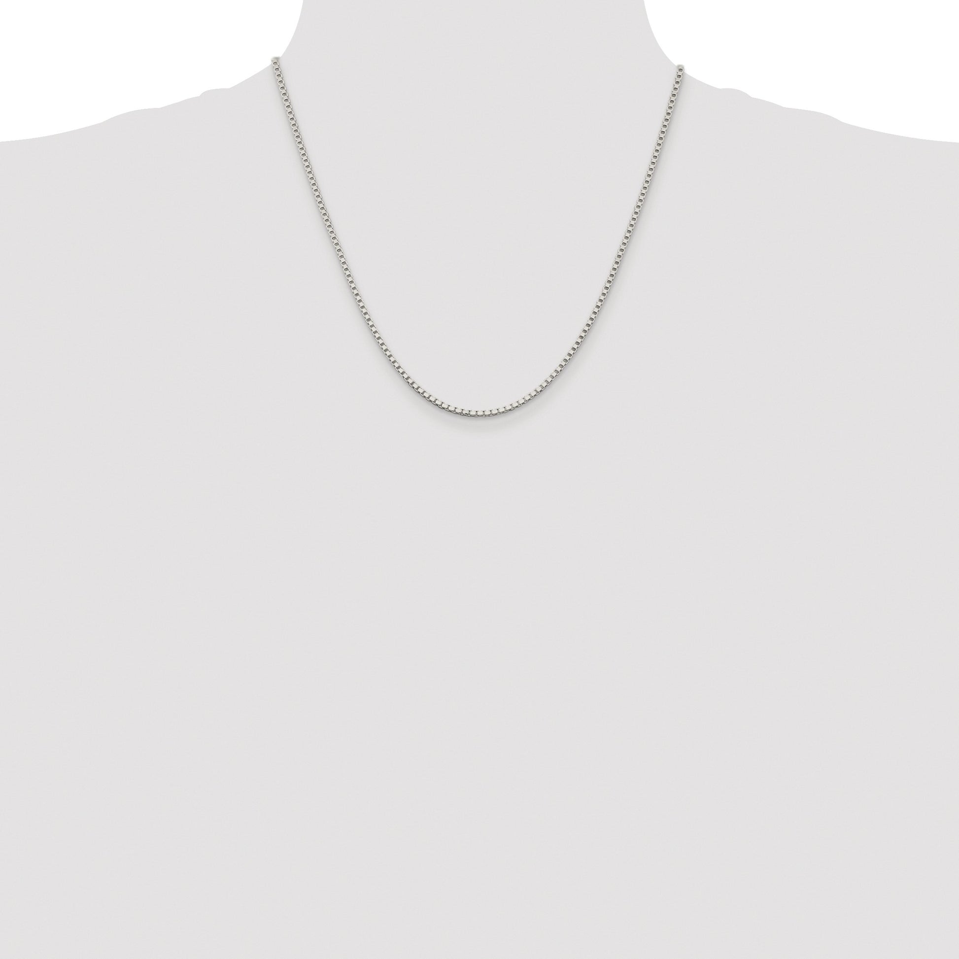Sterling Silver Rhodium-plated 2mm Box Chain