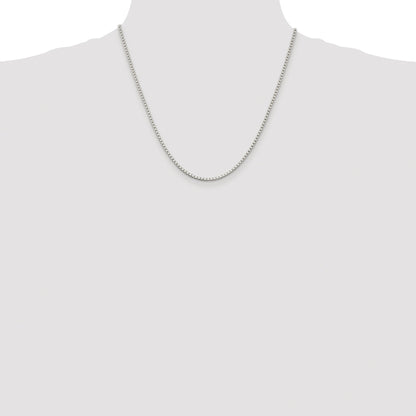 Sterling Silver Rhodium-plated 2mm Box Chain