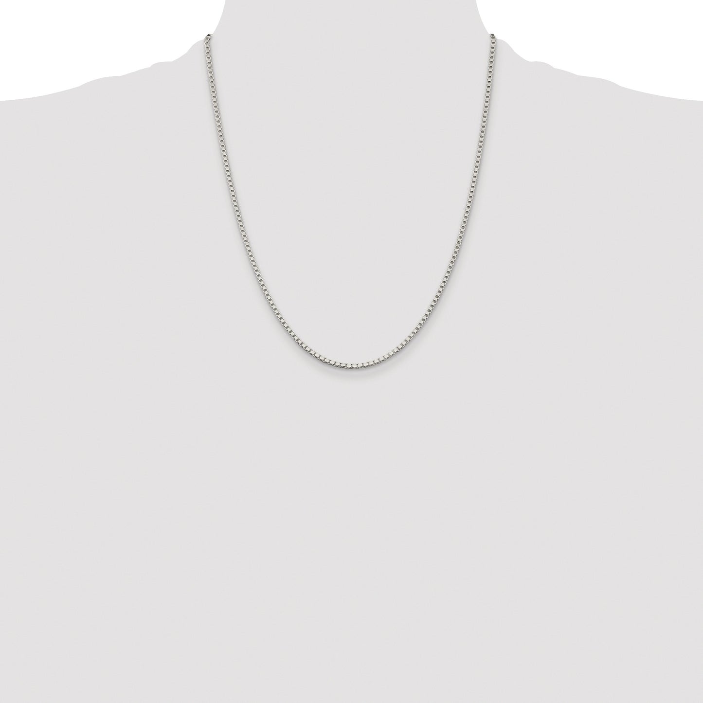 Sterling Silver Rhodium-plated 2mm Box Chain