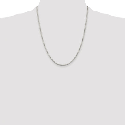 Sterling Silver Rhodium-plated 2mm Box Chain