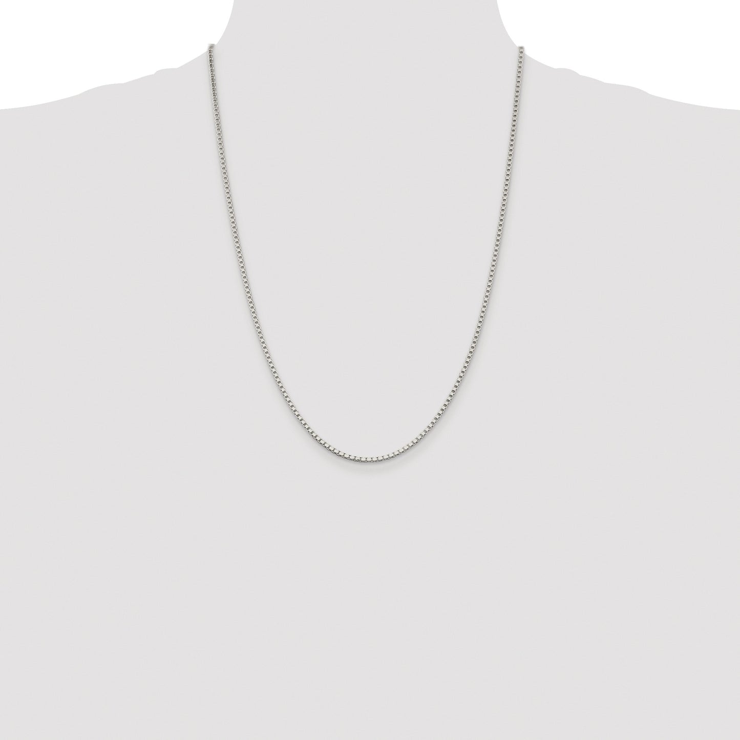 Sterling Silver Rhodium-plated 2mm Box Chain