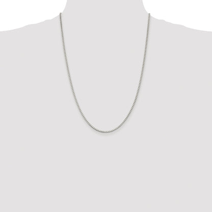 Sterling Silver Rhodium-plated 2mm Box Chain