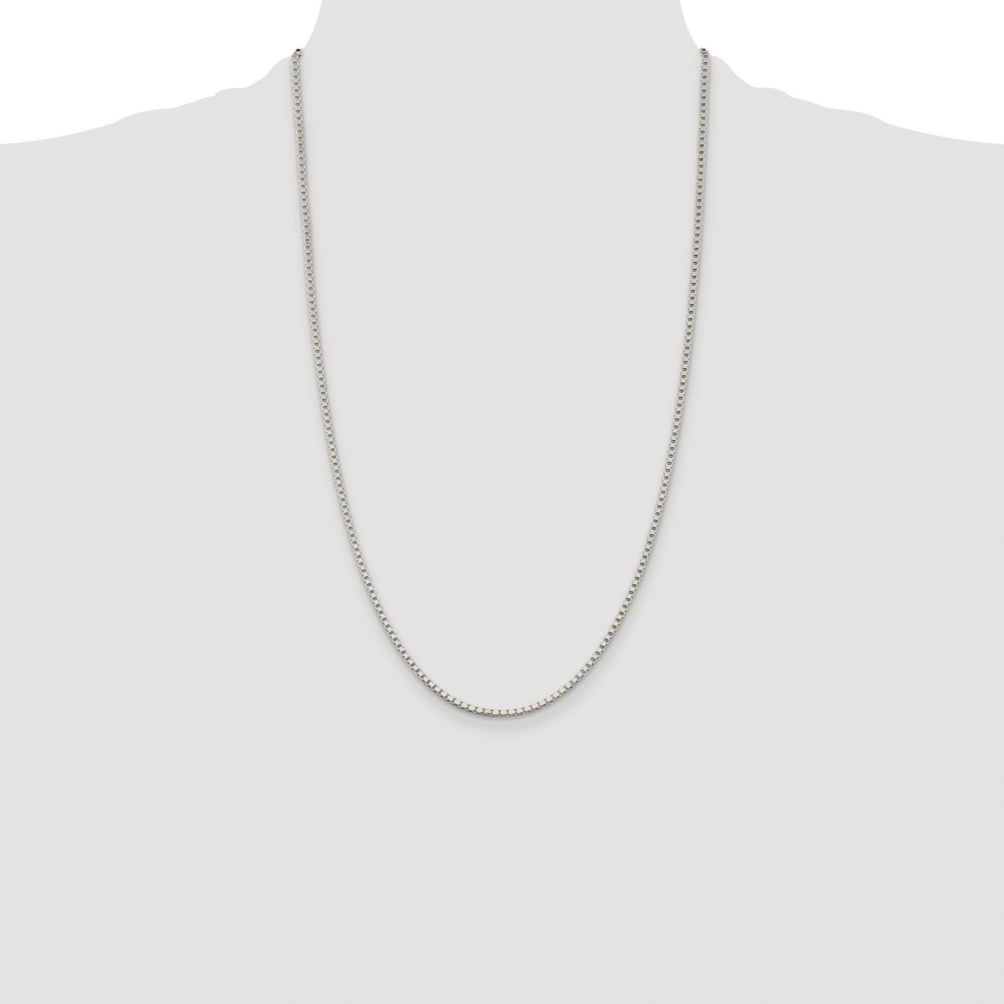 Sterling Silver Rhodium-plated 2mm Box Chain