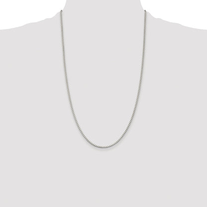 Sterling Silver Rhodium-plated 2mm Box Chain
