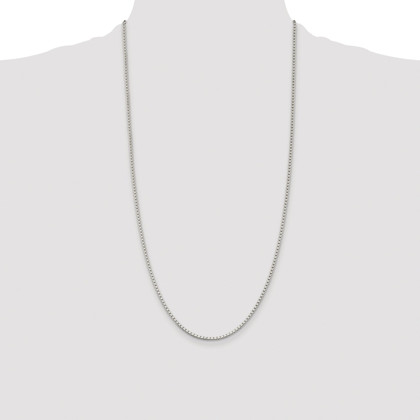 Sterling Silver Rhodium-plated 2mm Box Chain