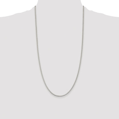 Sterling Silver Rhodium-plated 2mm Box Chain