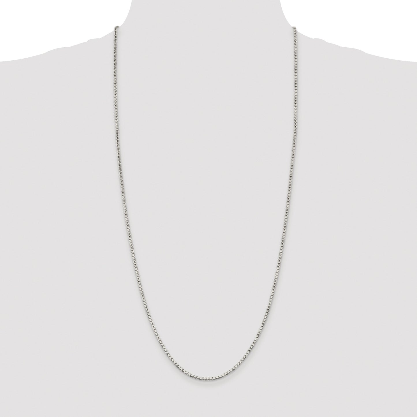 Sterling Silver Rhodium-plated 2mm Box Chain