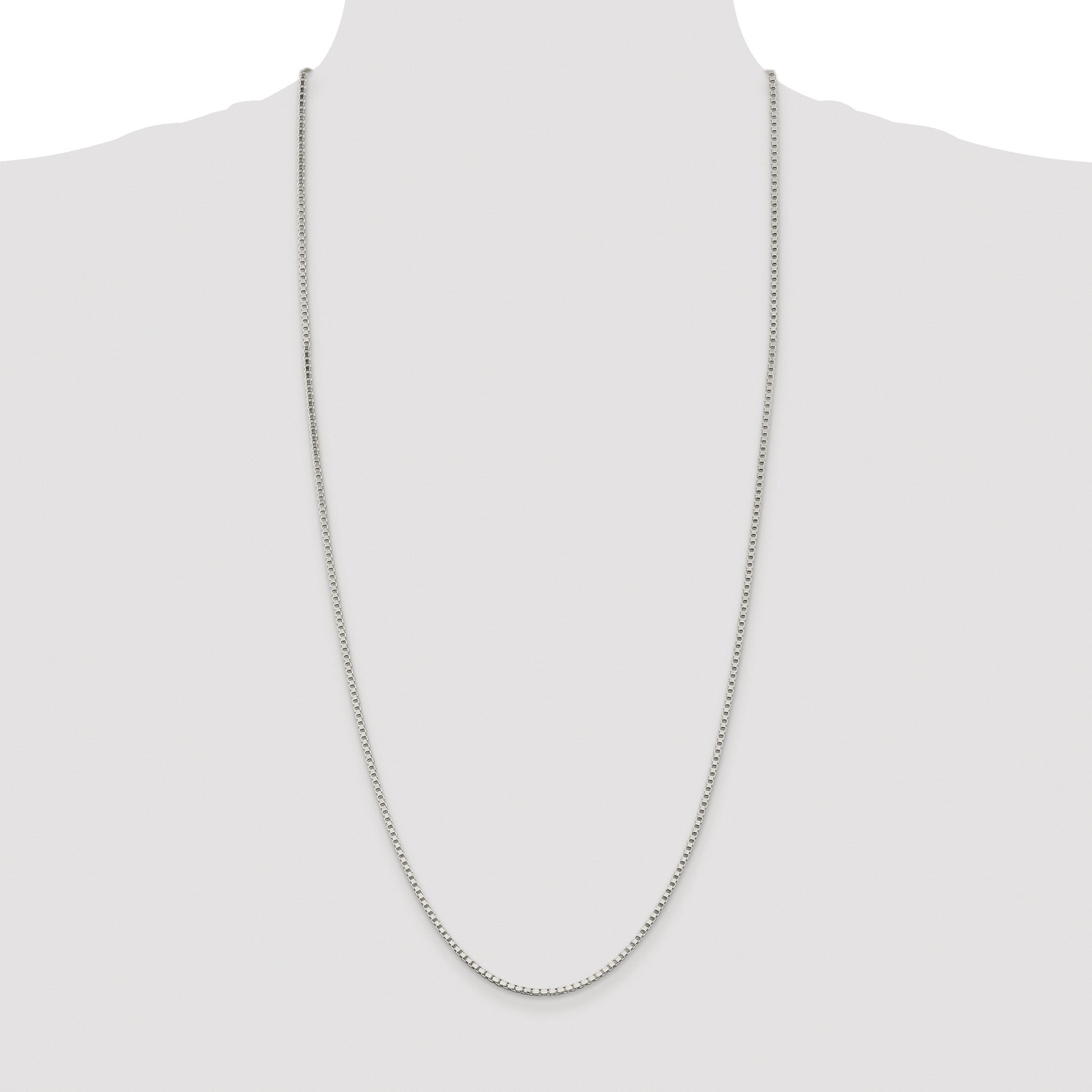 Sterling Silver Rhodium-plated 2mm Box Chain