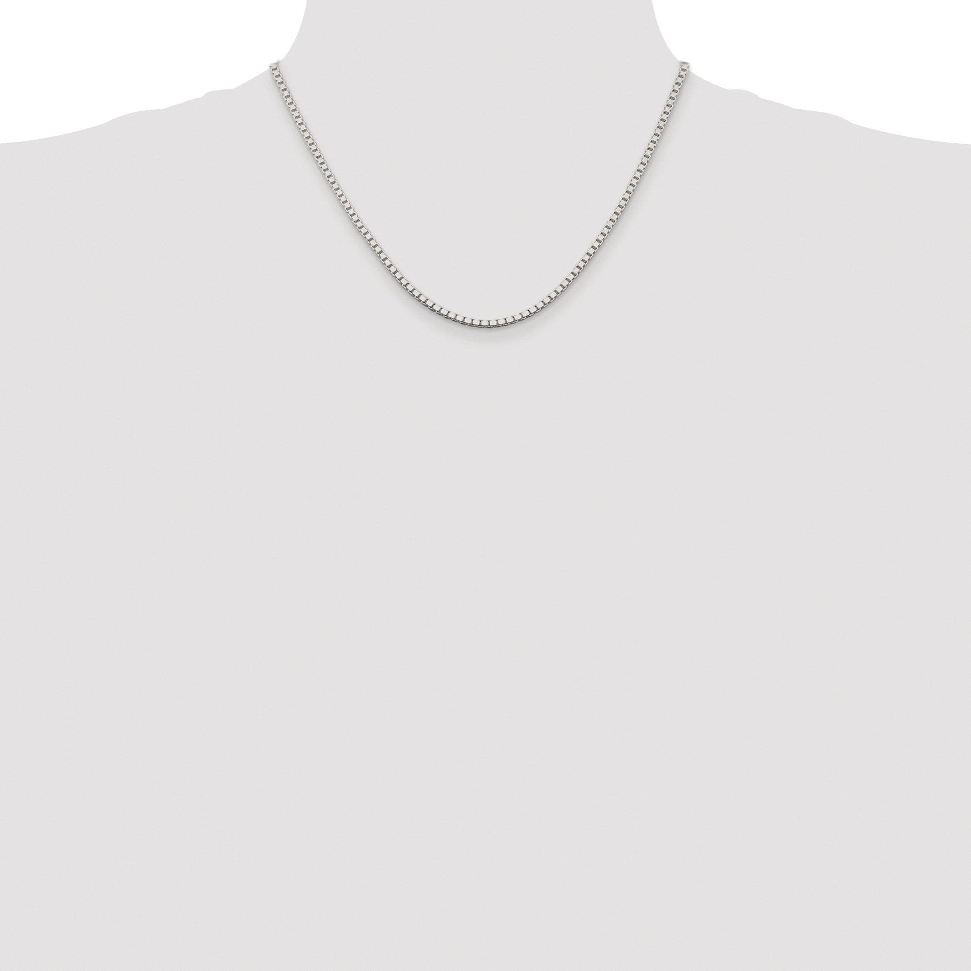 Sterling Silver Rhodium-plated 2.5mm Box Chain