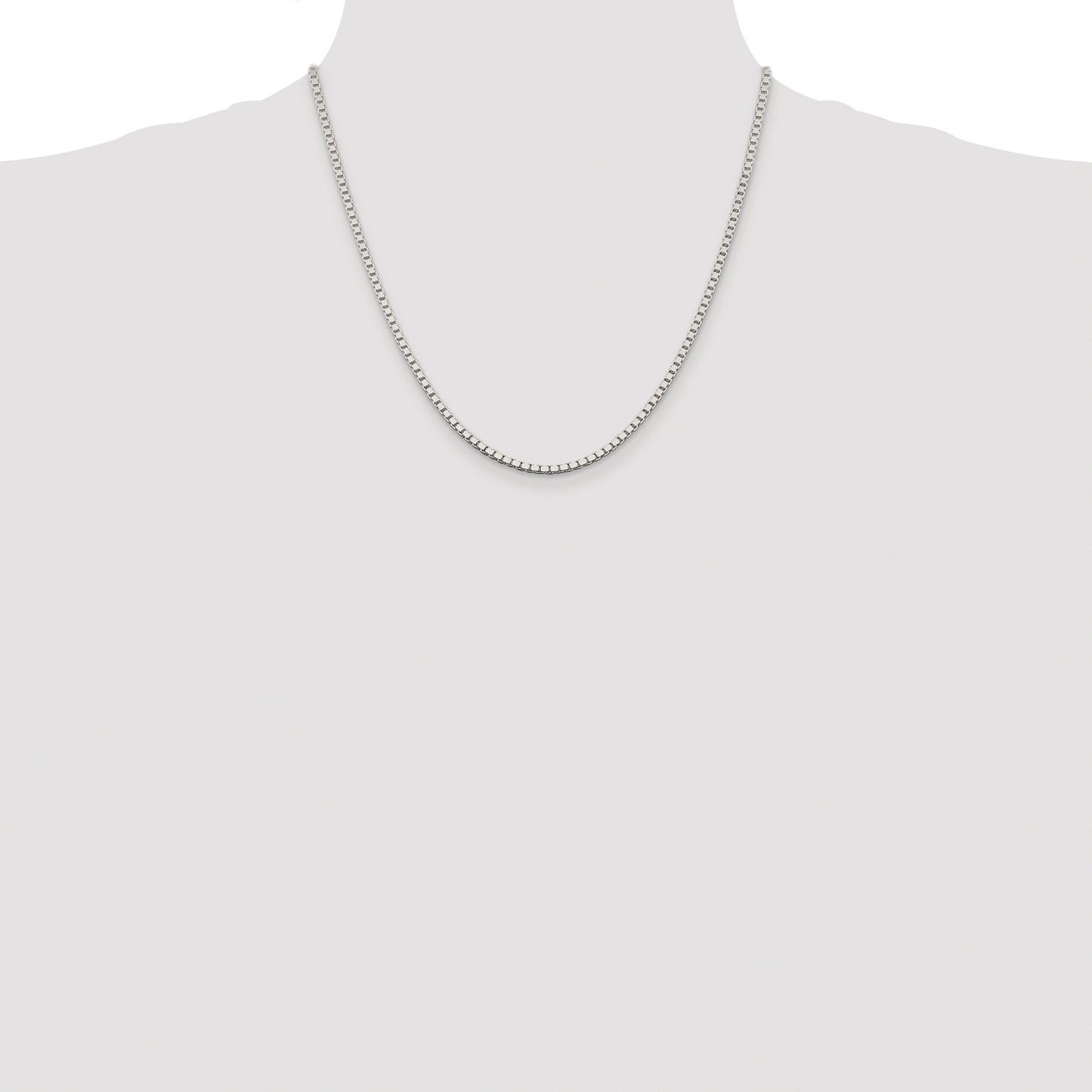 Sterling Silver Rhodium-plated 2.5mm Box Chain