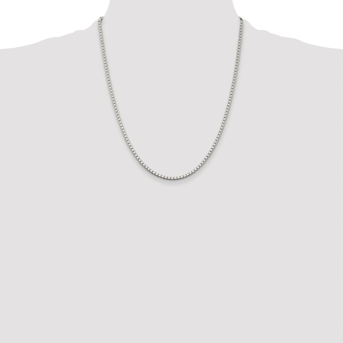 Sterling Silver Rhodium-plated 2.5mm Box Chain