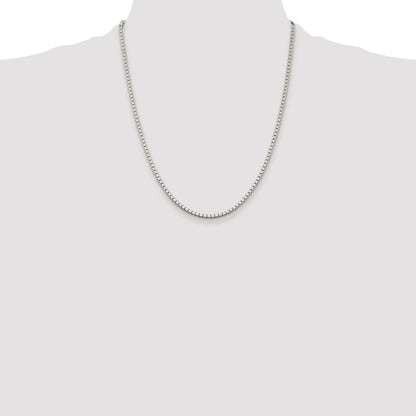 Sterling Silver Rhodium-plated 2.5mm Box Chain