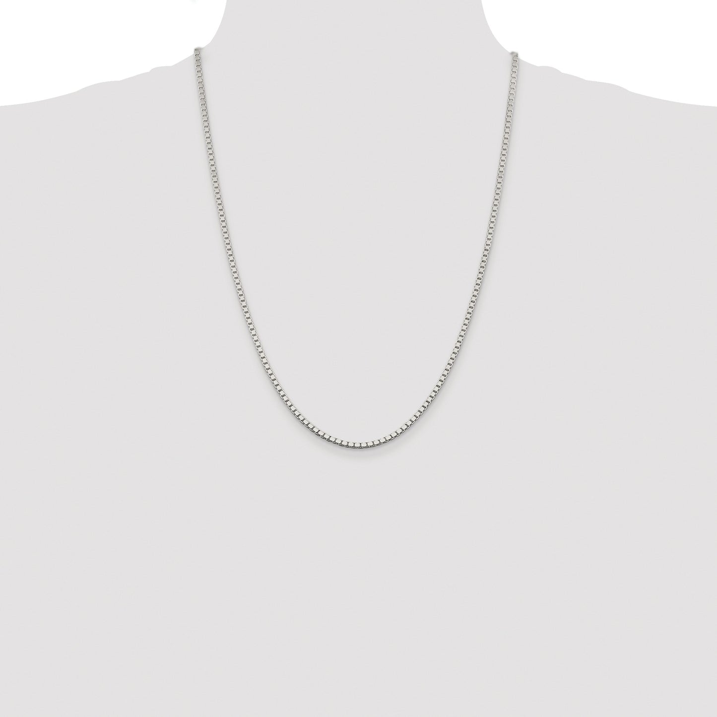 Sterling Silver Rhodium-plated 2.5mm Box Chain