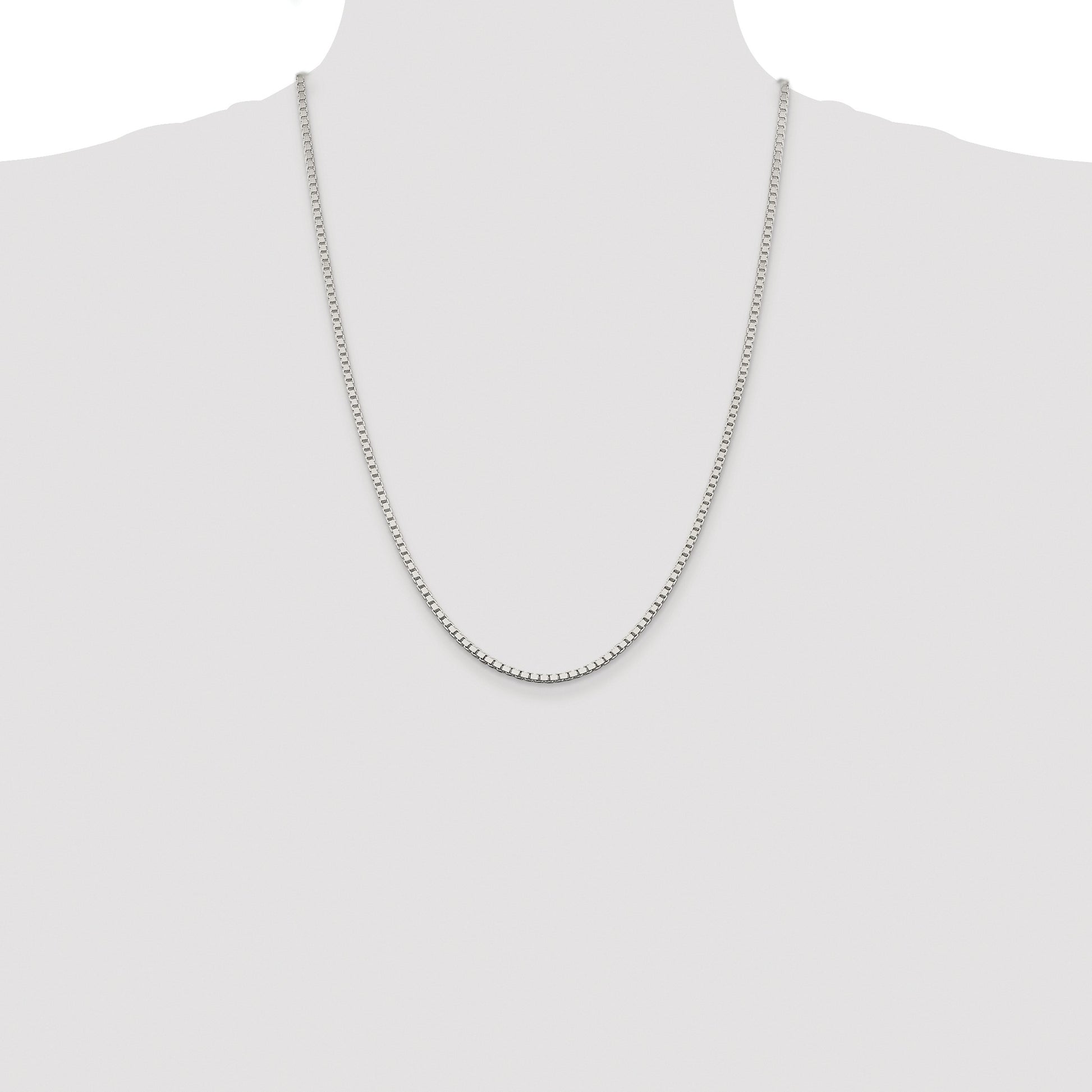 Sterling Silver Rhodium-plated 2.5mm Box Chain