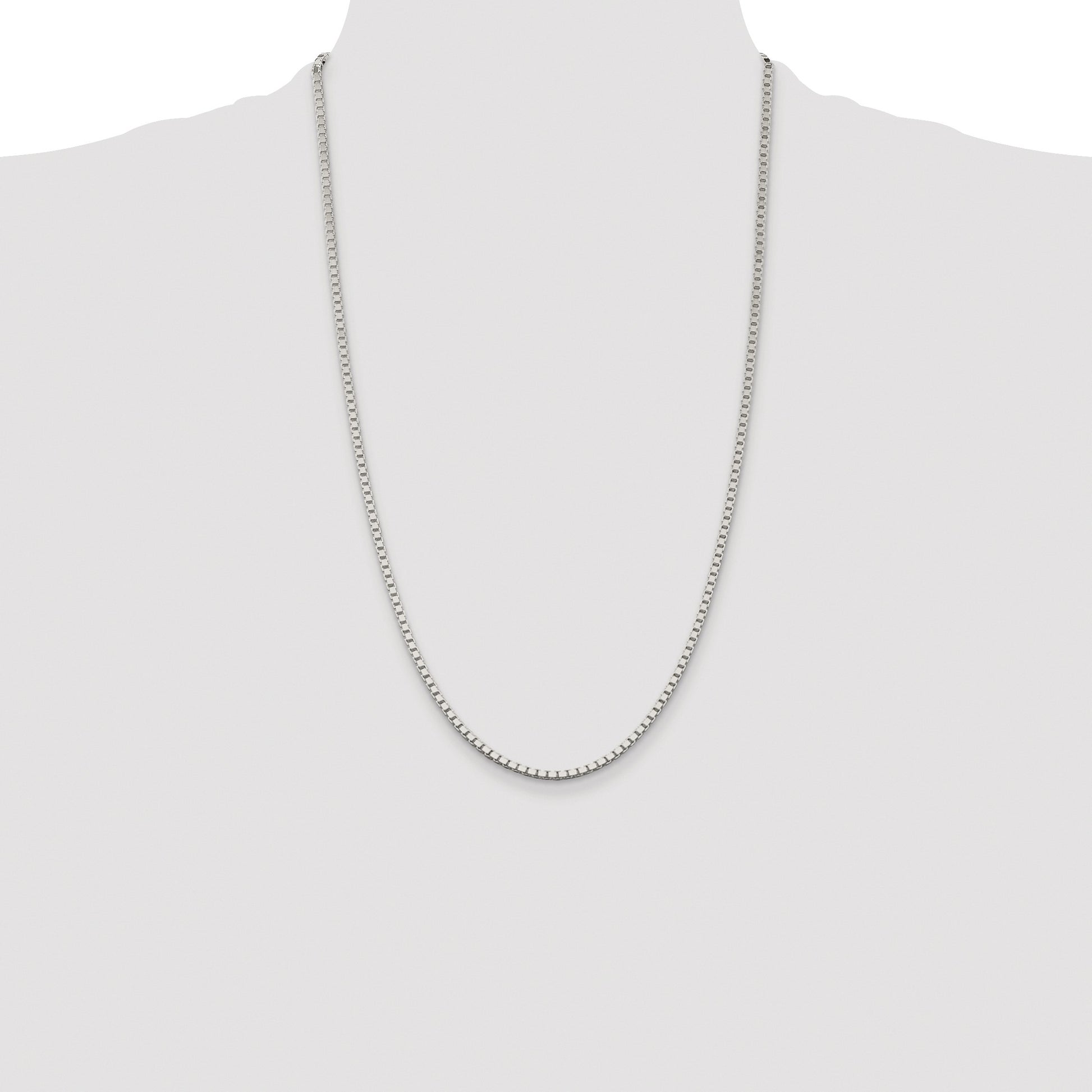 Sterling Silver Rhodium-plated 2.5mm Box Chain