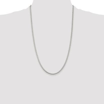 Sterling Silver Rhodium-plated 2.5mm Box Chain