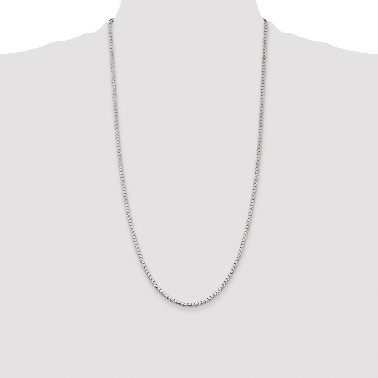 Sterling Silver Rhodium-plated 2.5mm Box Chain