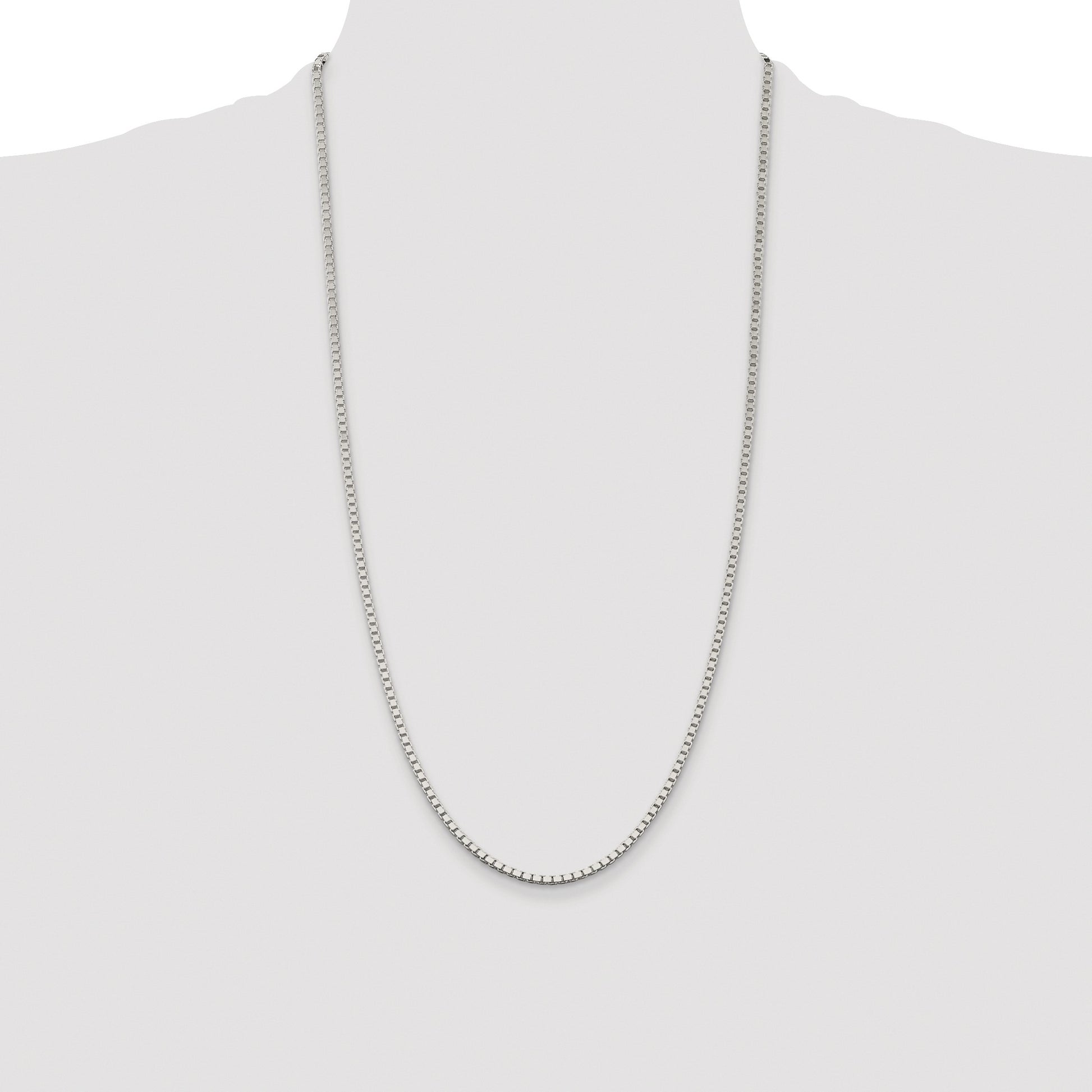 Sterling Silver Rhodium-plated 2.5mm Box Chain
