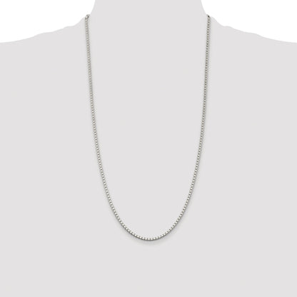 Sterling Silver Rhodium-plated 2.5mm Box Chain
