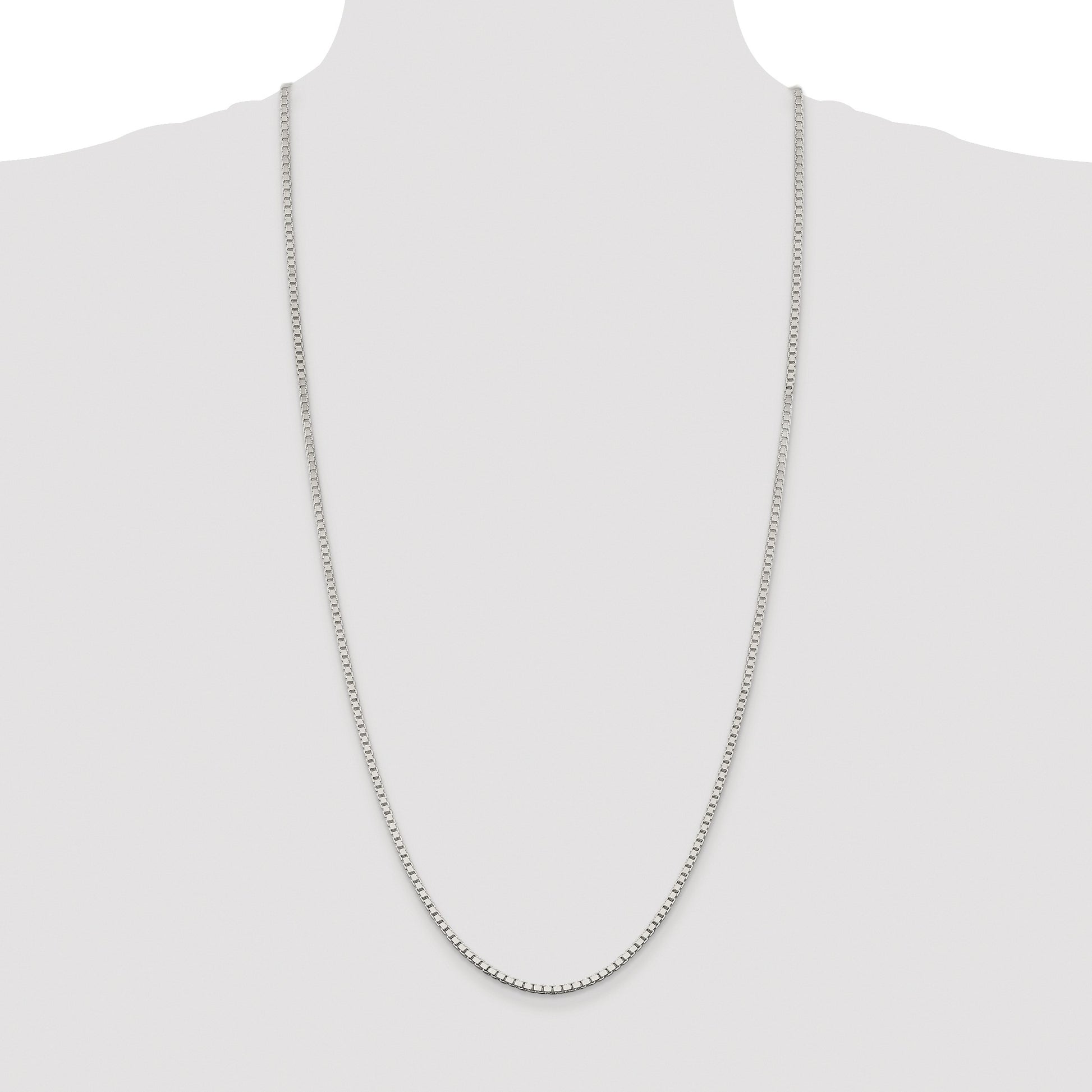 Sterling Silver Rhodium-plated 2.5mm Box Chain