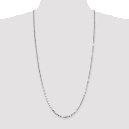 Sterling Silver Rhodium-plated 2.5mm Box Chain