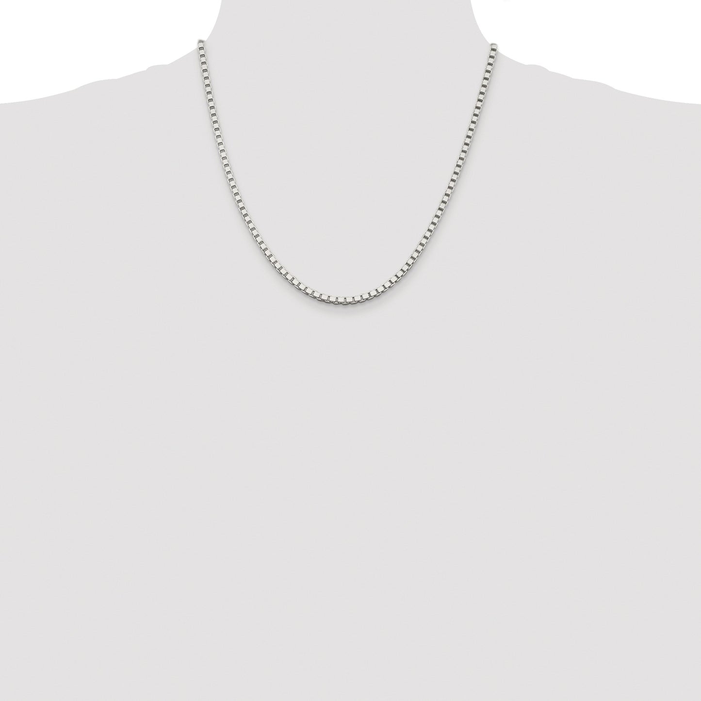 Sterling Silver Rhodium-plated 3mm Box Chain