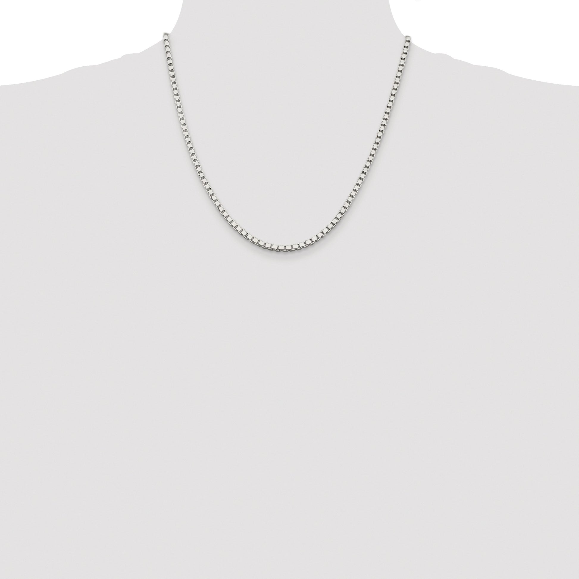 Sterling Silver Rhodium-plated 3mm Box Chain