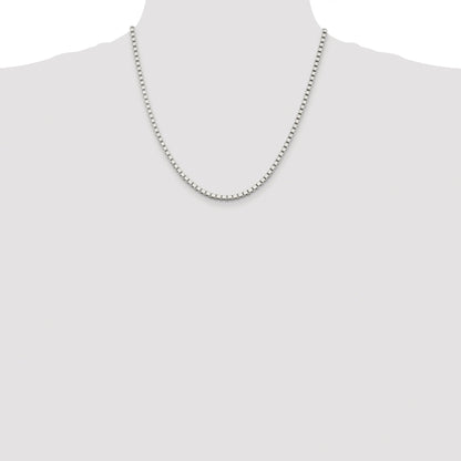 Sterling Silver Rhodium-plated 3mm Box Chain