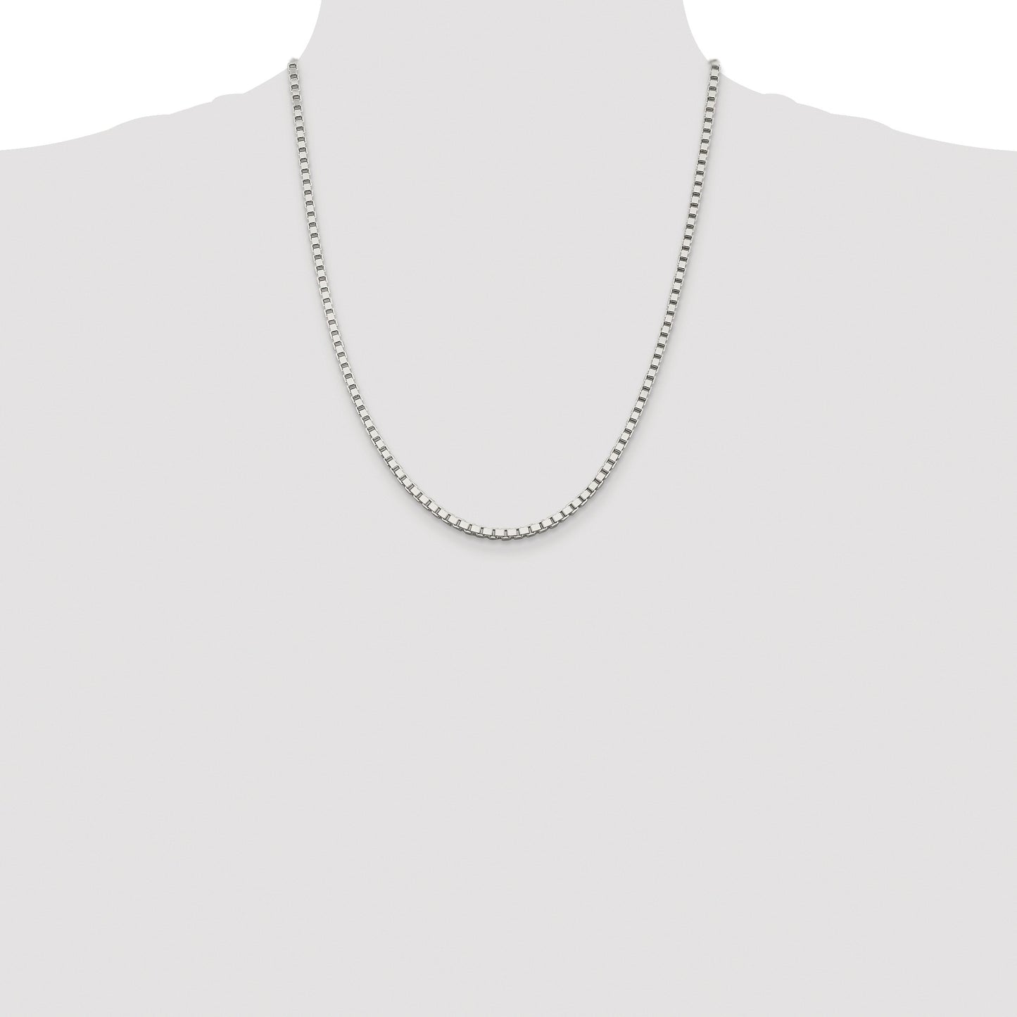 Sterling Silver Rhodium-plated 3mm Box Chain