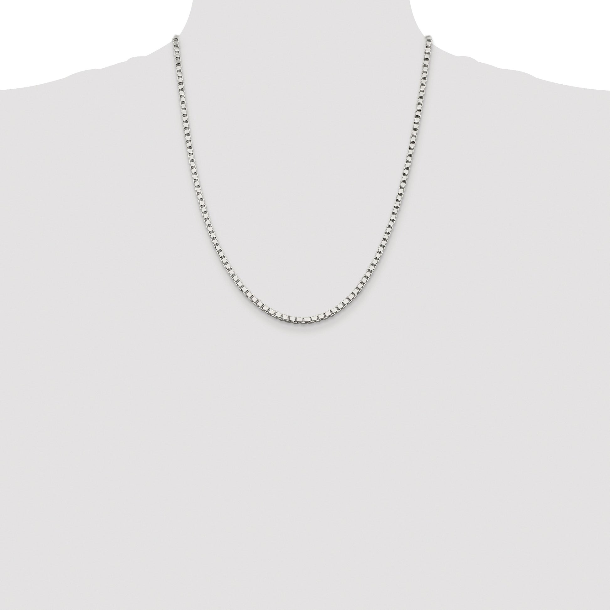 Sterling Silver Rhodium-plated 3mm Box Chain