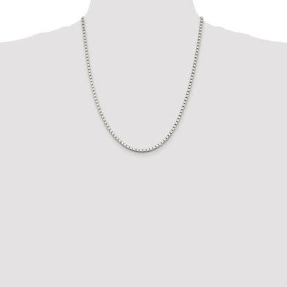 Sterling Silver Rhodium-plated 3mm Box Chain