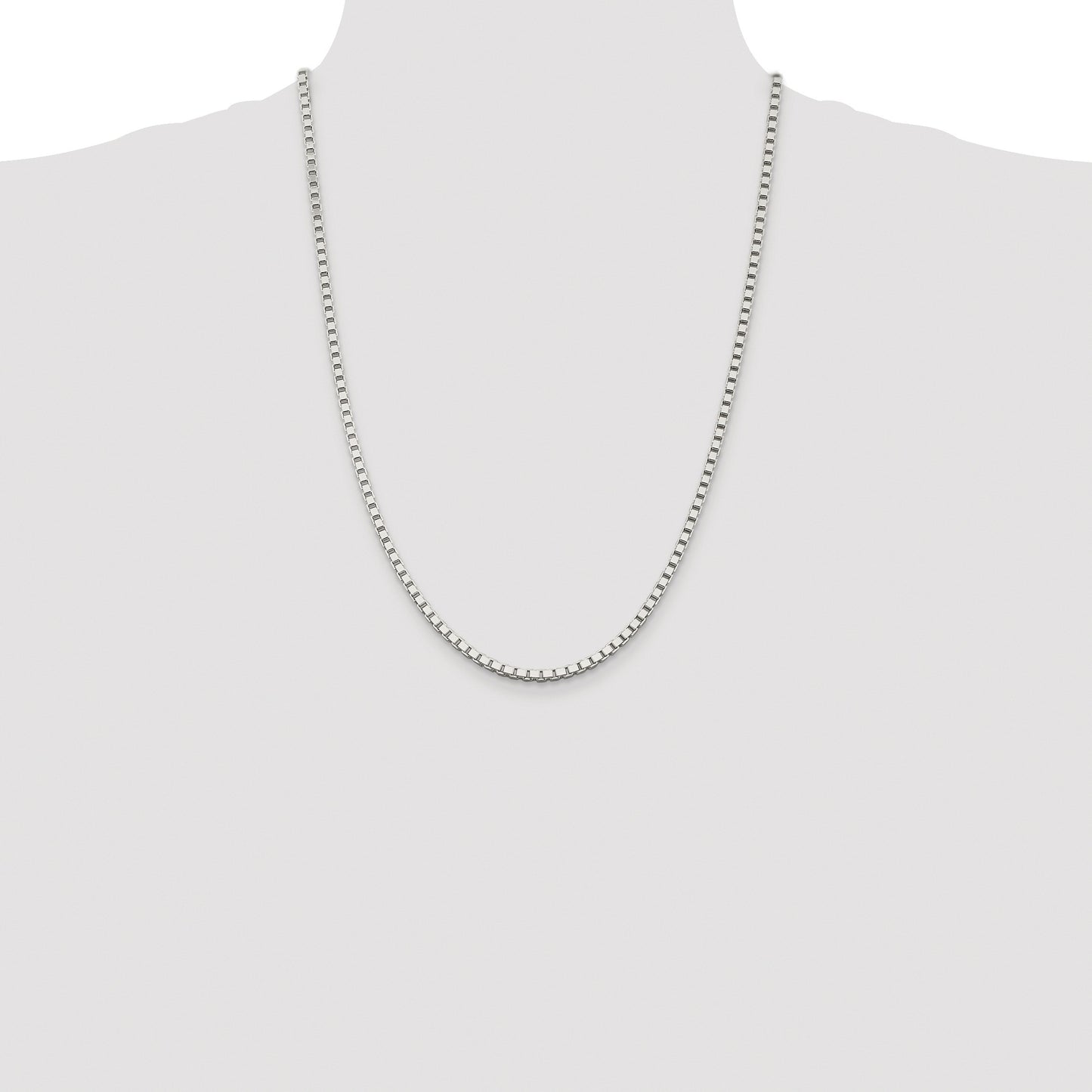Sterling Silver Rhodium-plated 3mm Box Chain