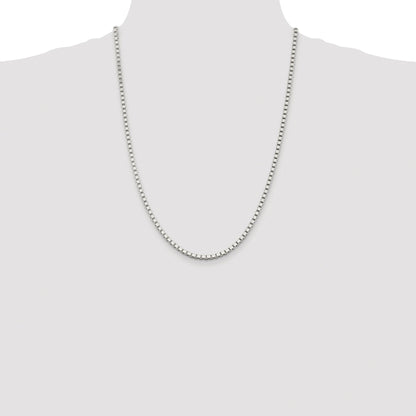 Sterling Silver Rhodium-plated 3mm Box Chain