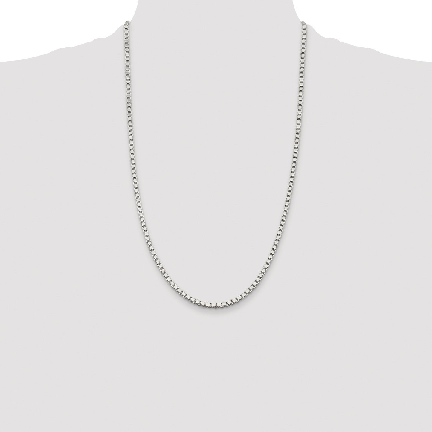 Sterling Silver Rhodium-plated 3mm Box Chain