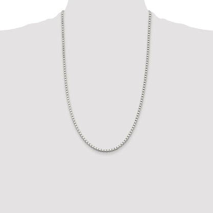 Sterling Silver Rhodium-plated 3mm Box Chain