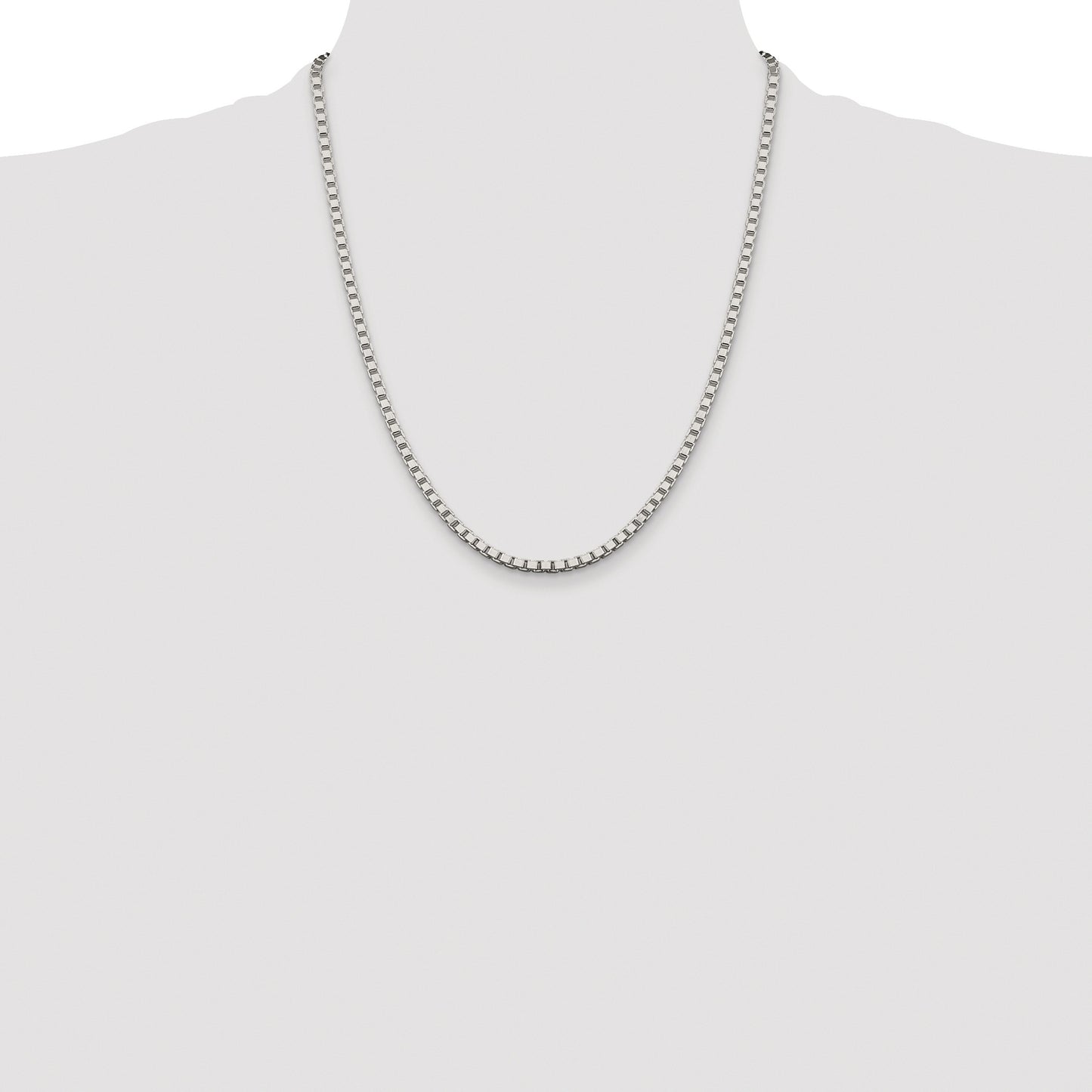 Sterling Silver Rhodium-plated 3.25mm Box Chain
