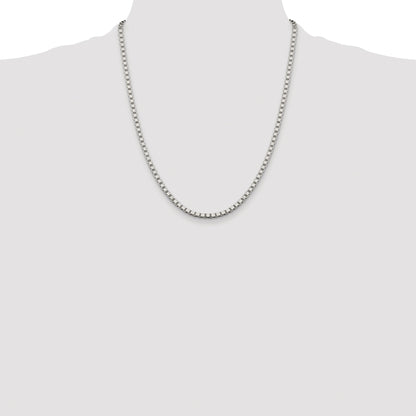 Sterling Silver Rhodium-plated 3.25mm Box Chain