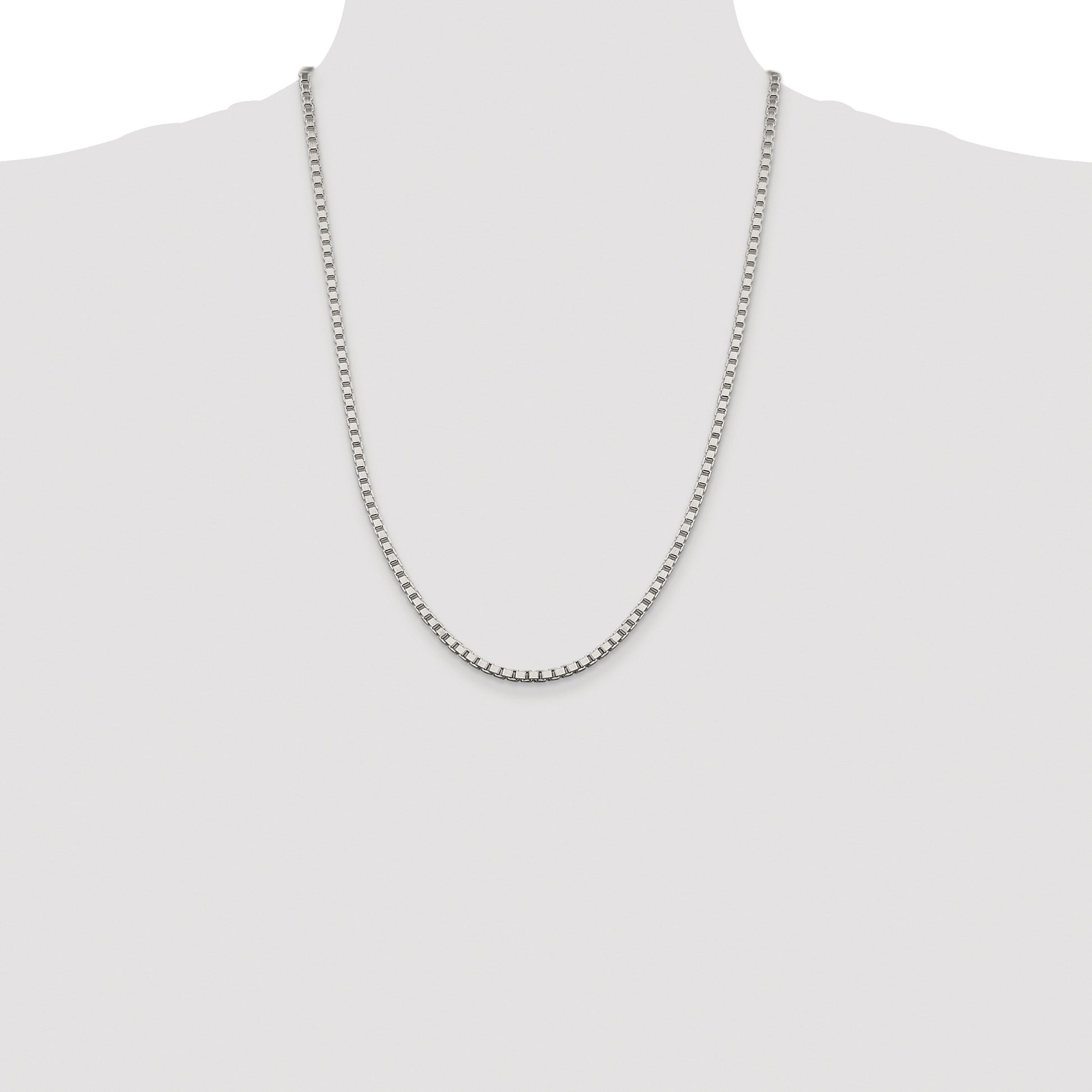 Sterling Silver Rhodium-plated 3.25mm Box Chain