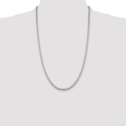 Sterling Silver Rhodium-plated 3.25mm Box Chain