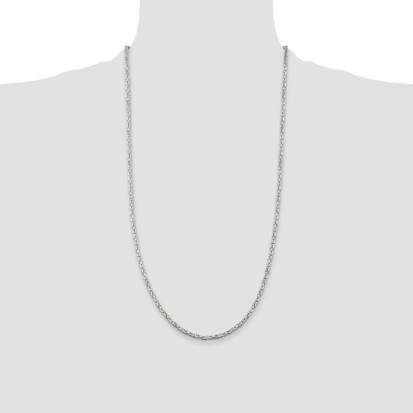 Sterling Silver 2.5mm Byzantine Chain