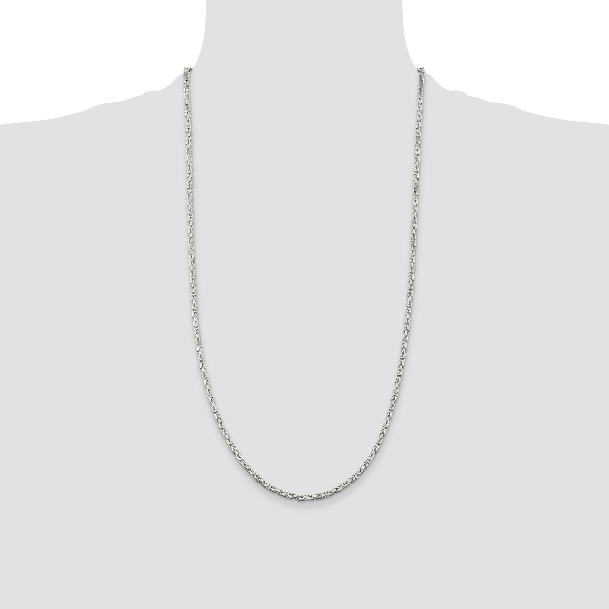 Sterling Silver 2.5mm Byzantine Chain