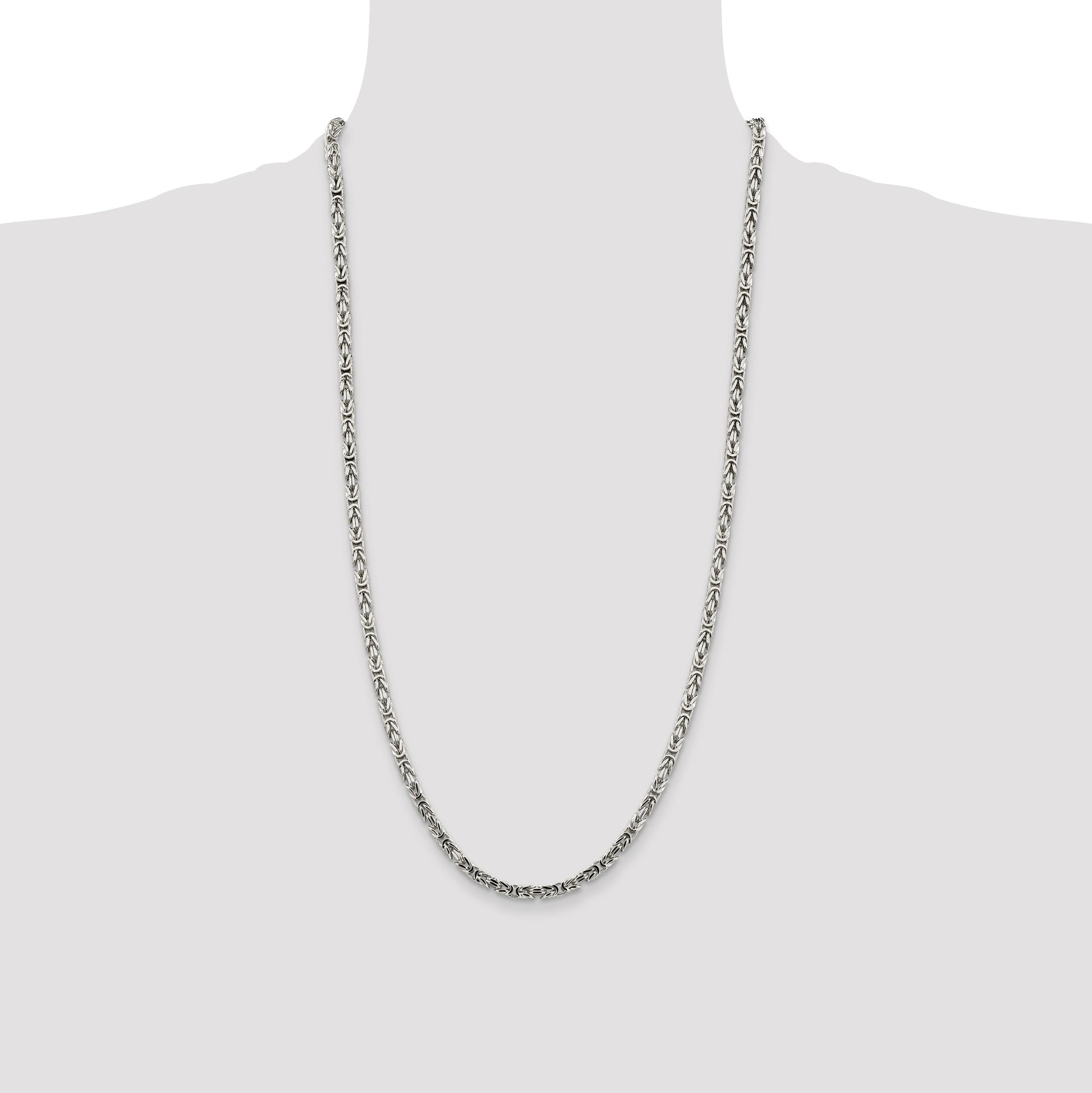 Sterling Silver 3.25mm Byzantine Chain