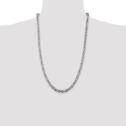 Sterling Silver 5mm Byzantine Chain