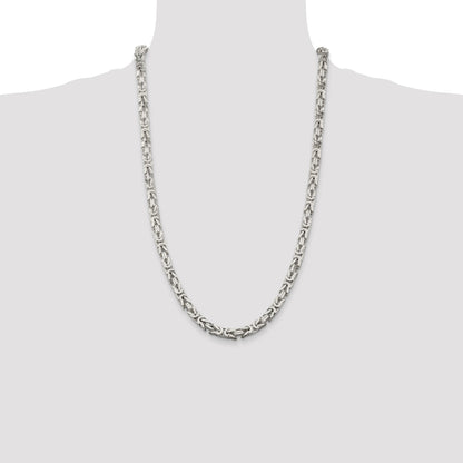 Sterling Silver 6mm Byzantine Chain